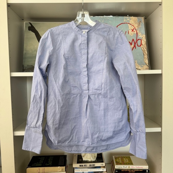 EVERLANE Blue The Japanese Oxford Shirt Button Down Bib Chambray - Picture 4 of 6